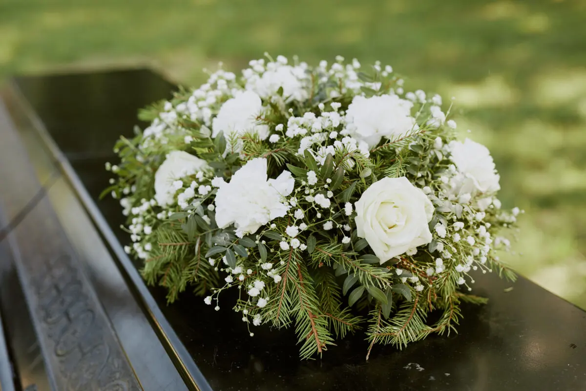 Big Bouquet on Coffin